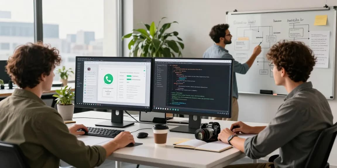 WhatsApp下載 collaborative workspace with young professionals designing app features