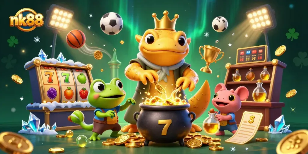 Experience thrilling gameplay with nk88 as golden creatures transform base metals into fortunes.