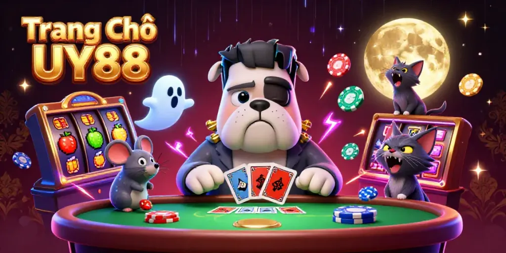 Experience thrilling gameplay at Trang Chủ UY88 with dynamic characters and vibrant casino elements.
