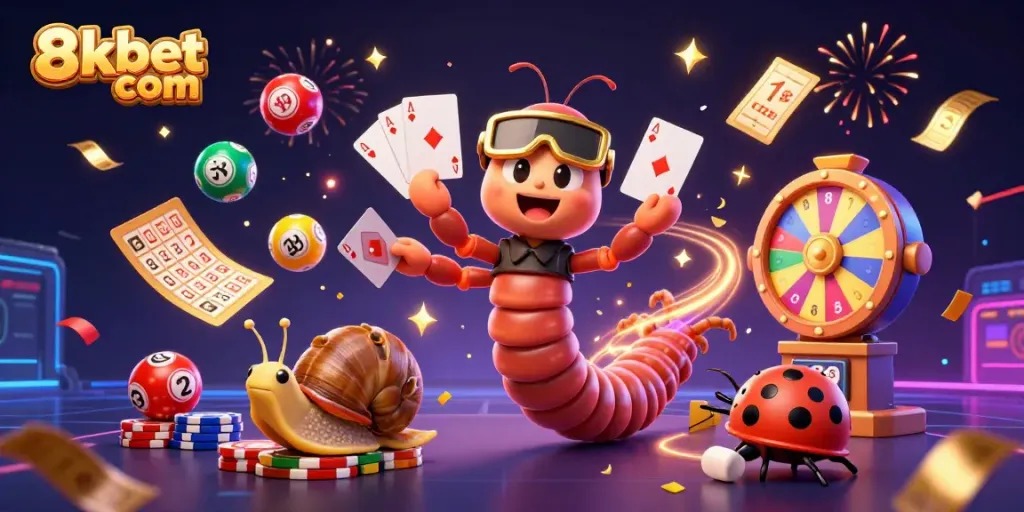 Experience excitement with 8xbet com as a millipede dealer and high-roller characters celebrate huge wins.