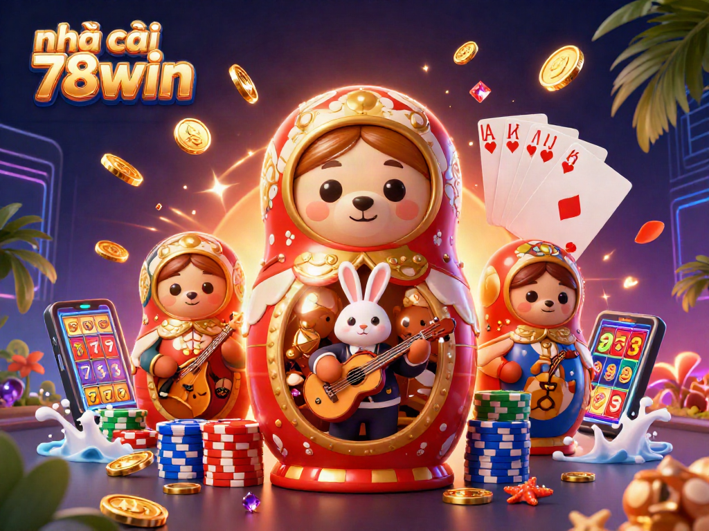 Engage in exciting gameplay at nhà cái 78win with this vibrant 3D casino illustration.