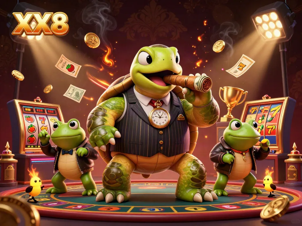 Experience the exhilarating atmosphere of XX8 casino with charismatic characters and vibrant gambling elements, showcasing rich visuals.