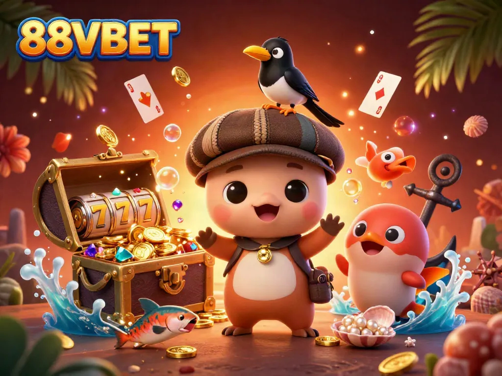 Engage with 88VBET's vibrant world of online gaming, bringing luck with colorful slots and playful characters.