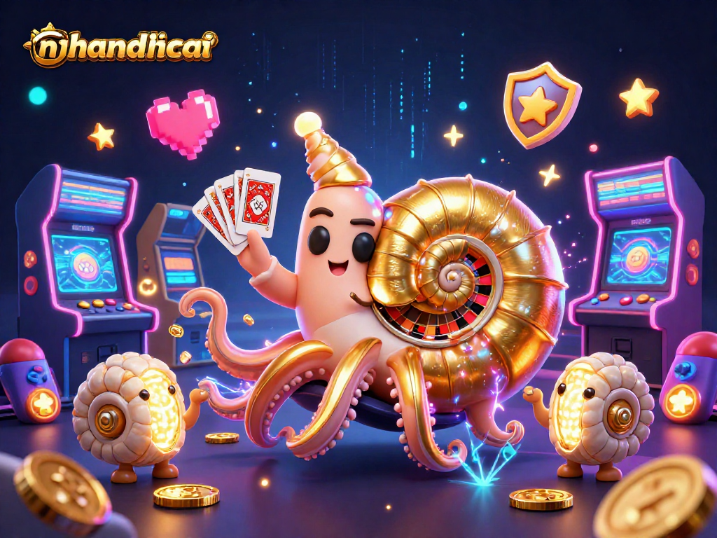 Experience thrilling gameplay with nhandinhkeonhacai’s engaging casino-inspired 3D illustration featuring vibrant elements.