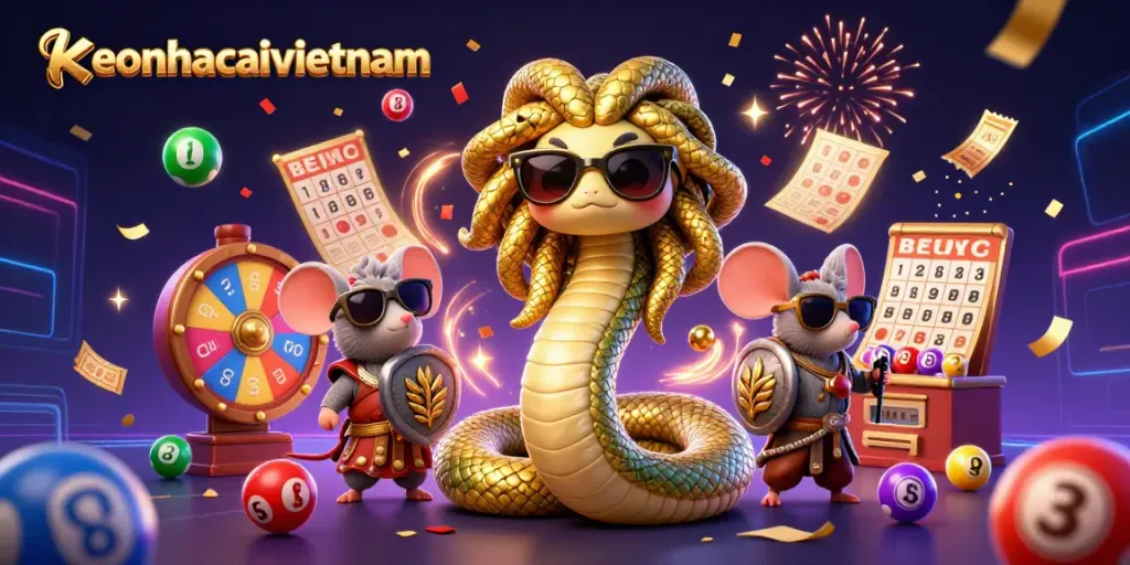 Experience exciting games with keonhacaivietnam as Medusa and mouse celebrate jackpots and lotteries.