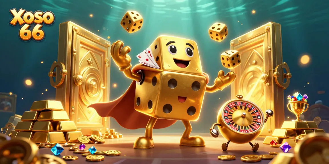 Experience the excitement of Xoso 66 with unique dice and treasures lighting up the scene.