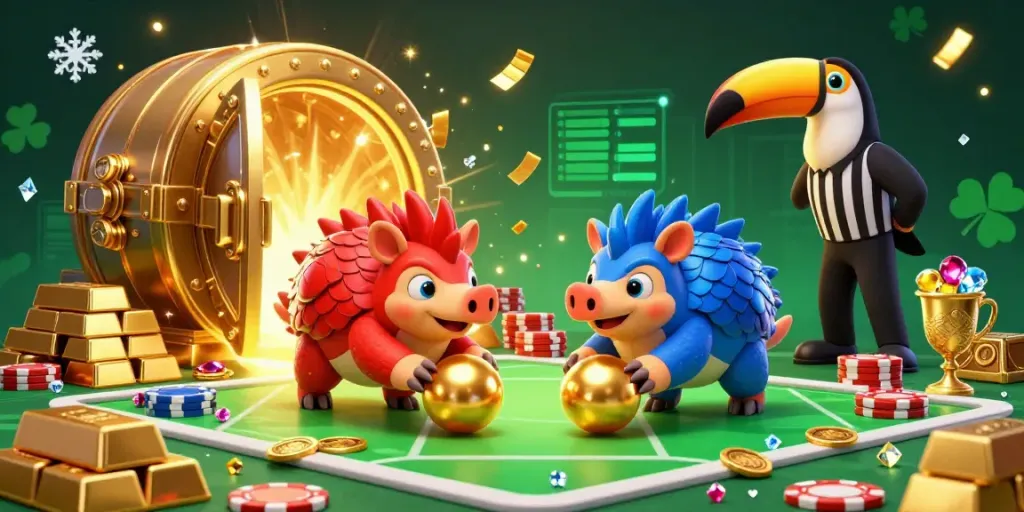 Experience thrilling gameplay at 789club with energetic pangolins competing in a vibrant casino scene.