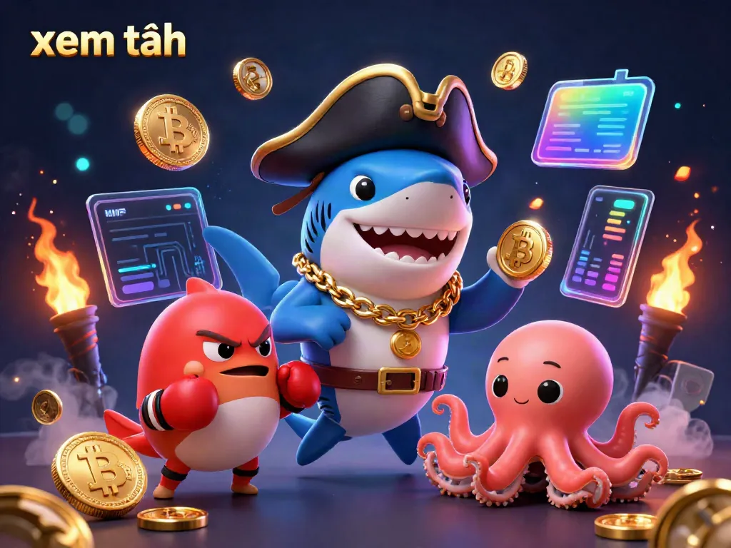 Engage with V9BET's casino world by experiencing the excitement in this vibrant scene featuring a pirate shark and friends. Explore xem thêm for thrilling games!