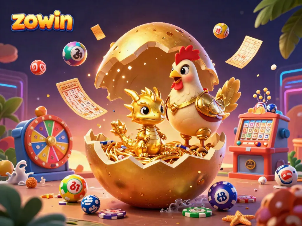 Experience zowing gaming action with a golden baby dragon amidst whimsical casino elements.