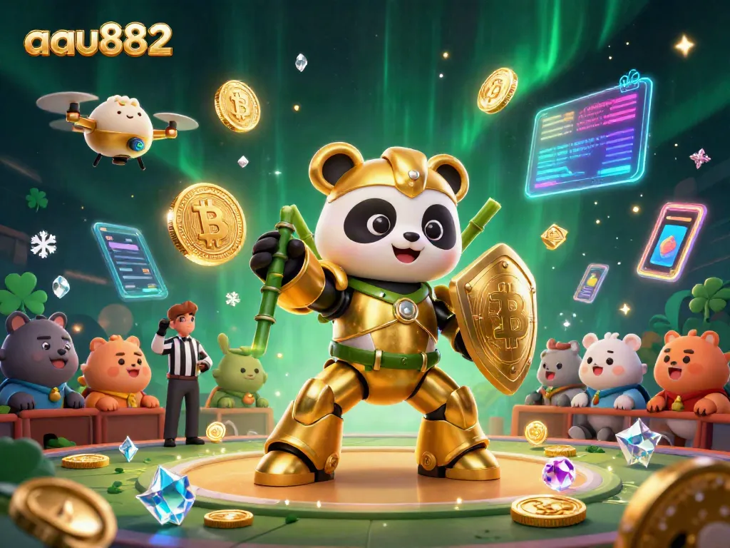 Engage with exciting games at aau882 featuring vibrant 3D gambling illustration.