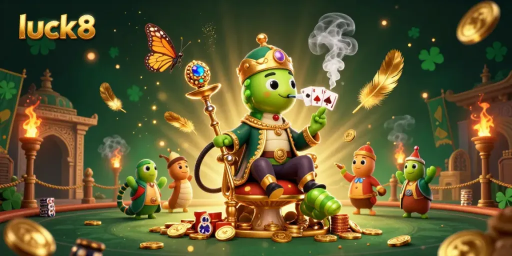 Engage with luck8's thrilling casino experience through an illustrative depiction of high-stakes action.