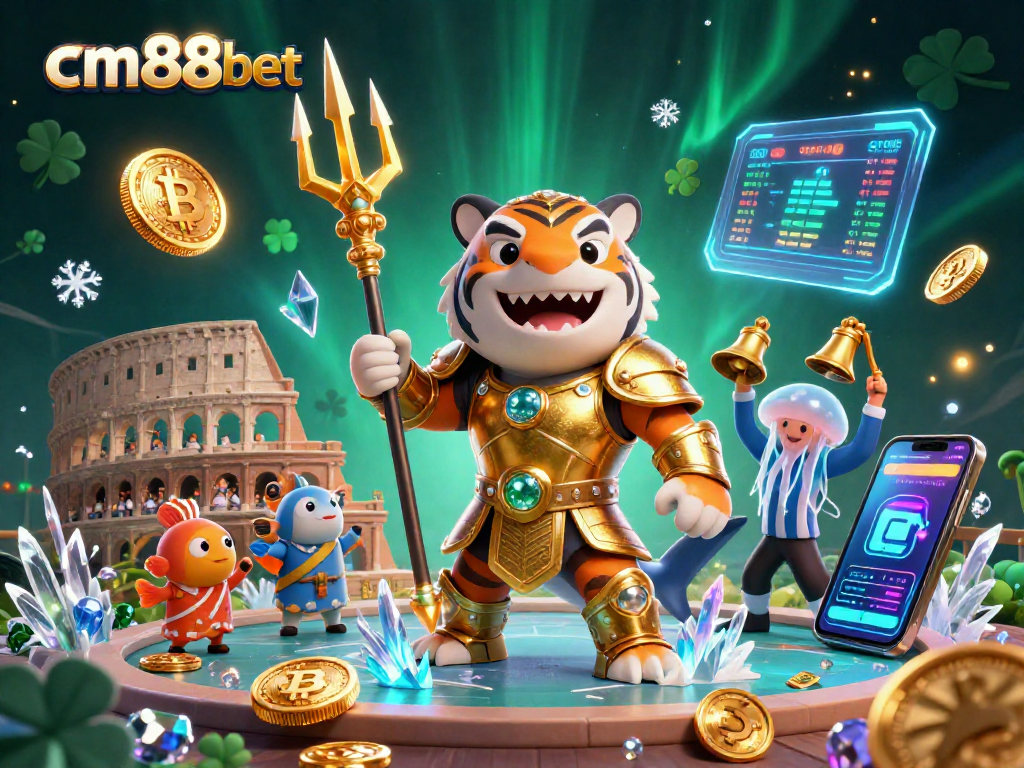 Experience thrilling gameplay at cm88bet with vibrant 3D illustrations of underwater casino adventures.