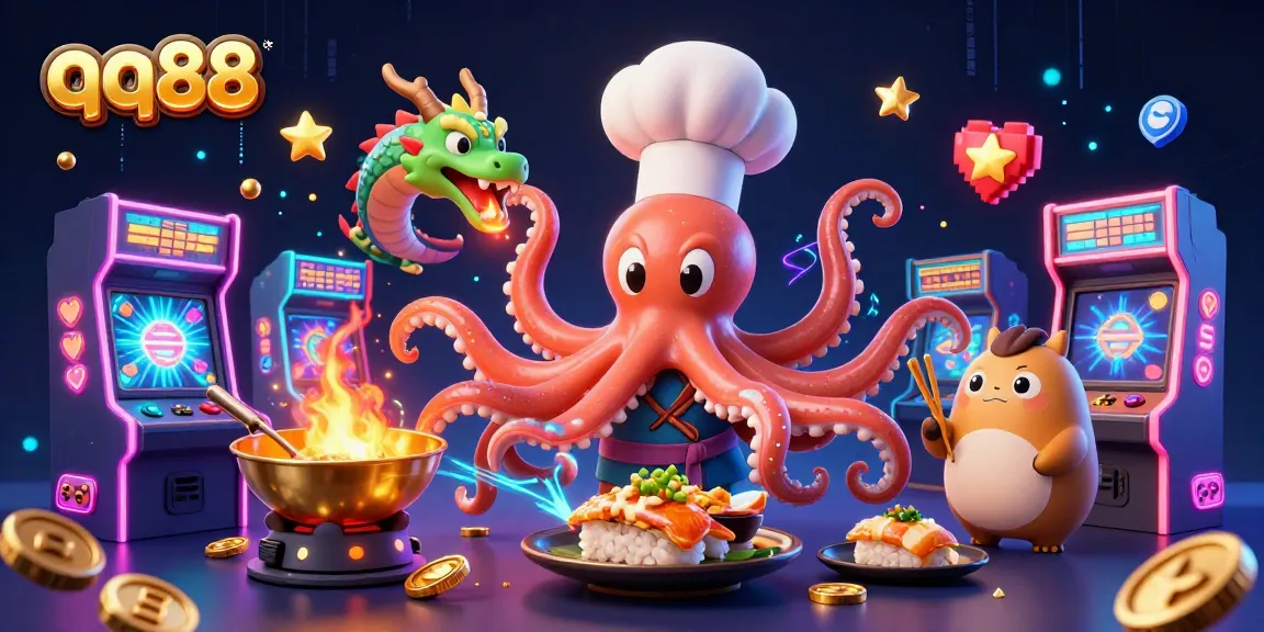 Bet big at qq88 with an exciting illustration showcasing a colorful casino world filled with vibrant characters and game elements.