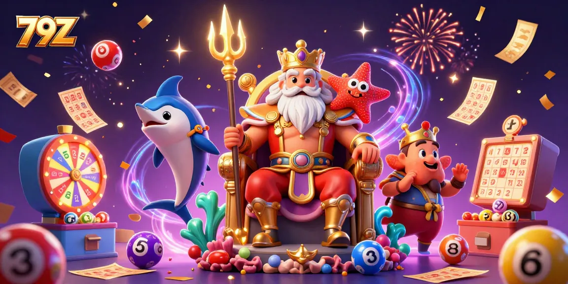 Experience the excitement of 79Z's lottery games with colorful balls and magical celebrations lighting up the scene.