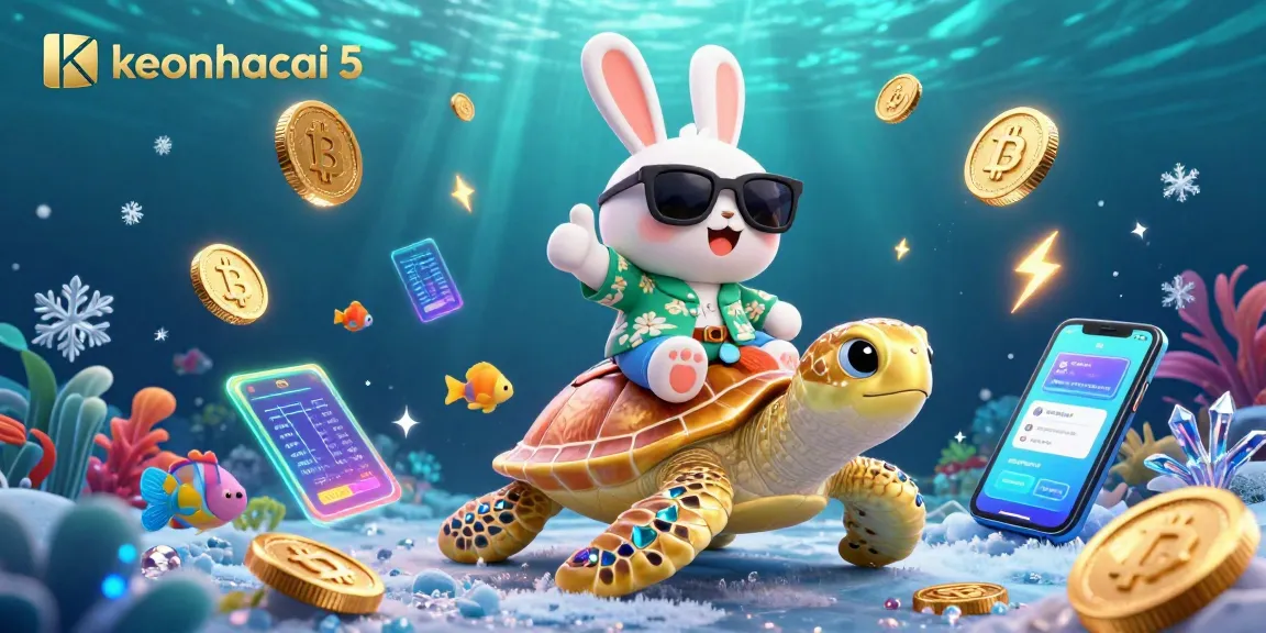 Engage with keonhacai 5's vibrant underwater casino adventure featuring a lucky rabbit and golden turtle.