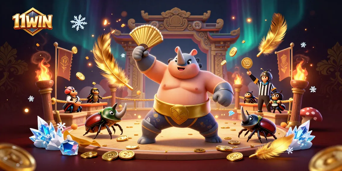 Experience thrilling wins at 11WIN with a vibrant 3D casino scene featuring dynamic characters and atmosphere