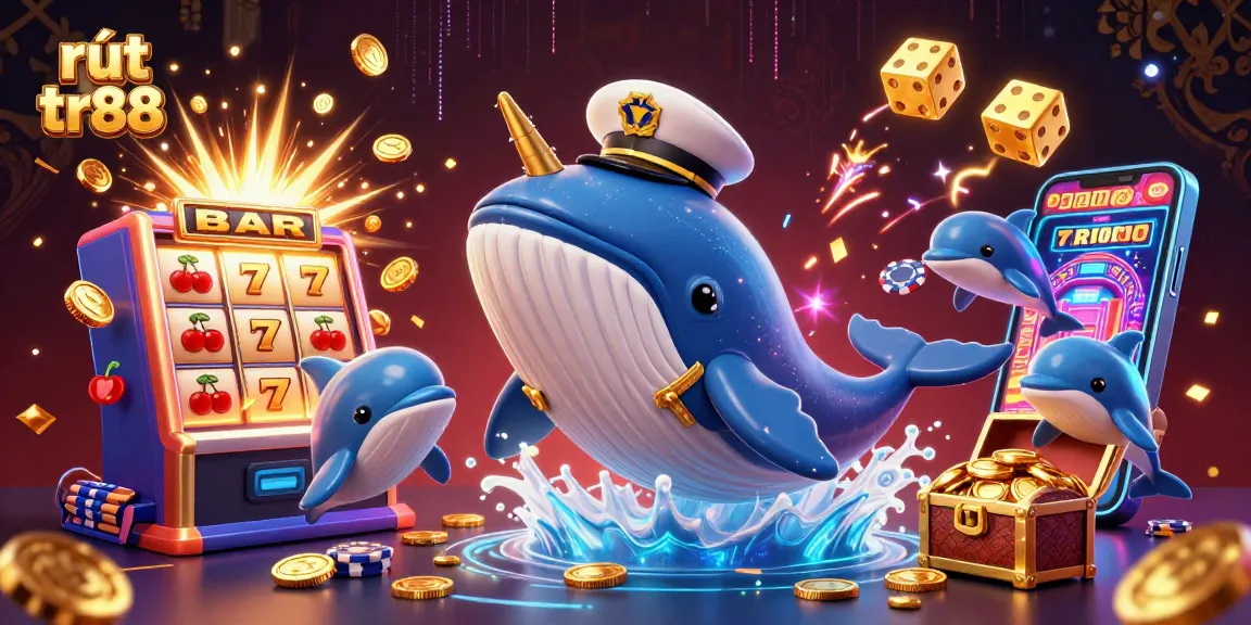 Experience swift and secure rút tiền tr88 with vibrant 3D casino illustration showcasing characters and dynamic game elements.