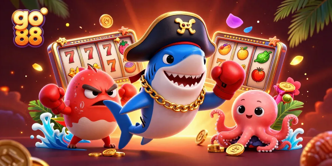 Engage with go 88 in style, as playful ocean creatures celebrate a vibrant slot jackpot.
