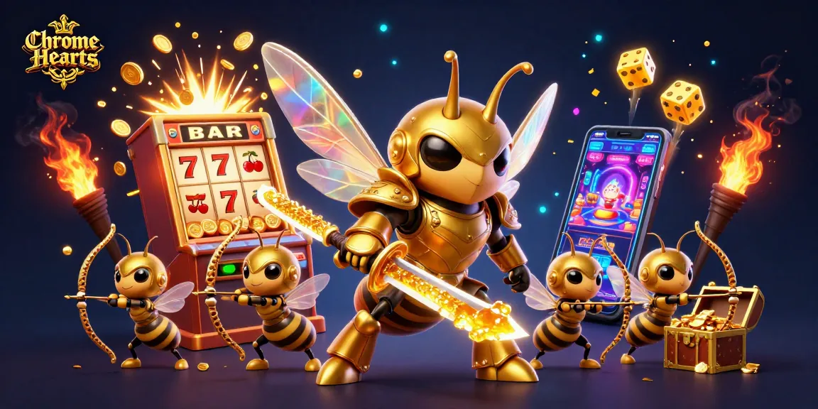 Experience thrilling gameplay and unique styles with Chrome Hearts in this vibrant casino scene.