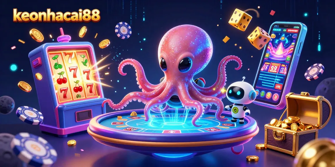 Engage in exciting gameplay at keonhacai88 with alien-themed 3D casino illustration.