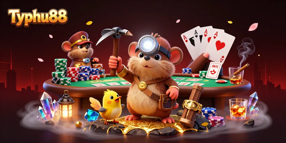Typhu88 enhances your gaming experience with thrilling poker action amidst sparkling gems.